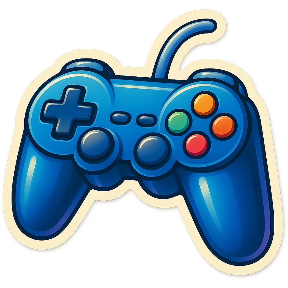 Blue gaming controller emoji
