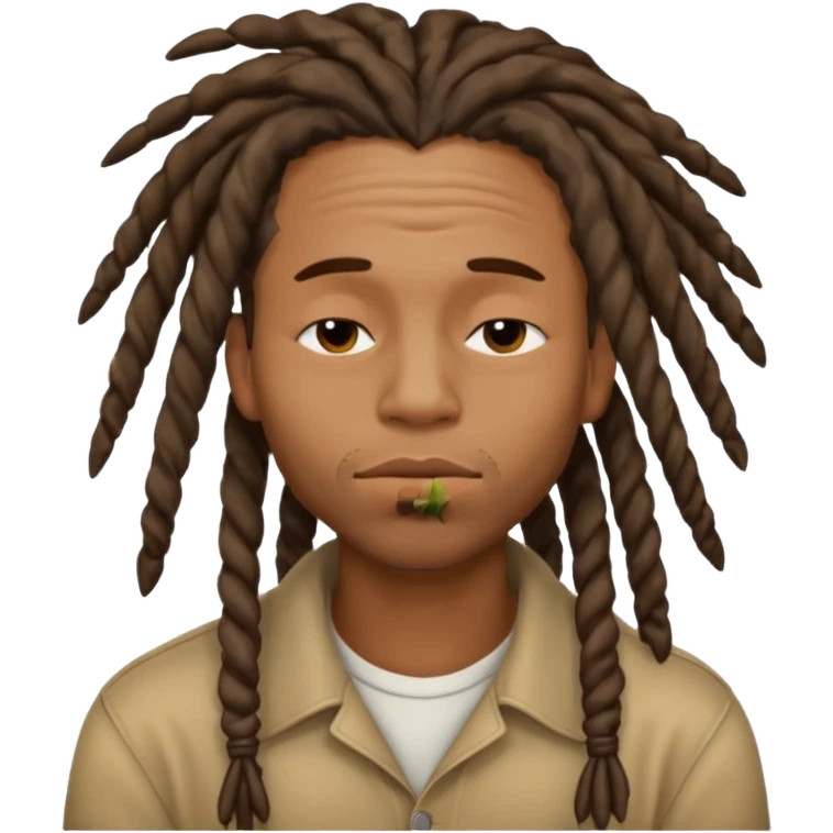 Black man with dreads and a clean shave puckering his lips and closing his eyes making this face😌 emoji