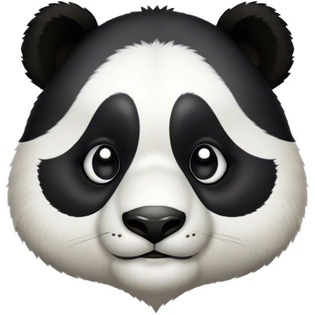 Cinematic Noble Panda Portrait Emoji, Poised and regal, with a robust, sturdy build and a strikingly contrasting black and white Fur, deep-set soulful dark eyes, Simplified yet sharp and sophisticated features, highly detailed, glowing with a soft, dignified glow, high shine, intelligent and gentle, stylized with an air of bamboo forest majesty, focused and attentive, soft glowing outline, capturing the essence of a watchful and confident companion, so majestic it feels as though it could lumber out of the screen with effortless authority! emoji