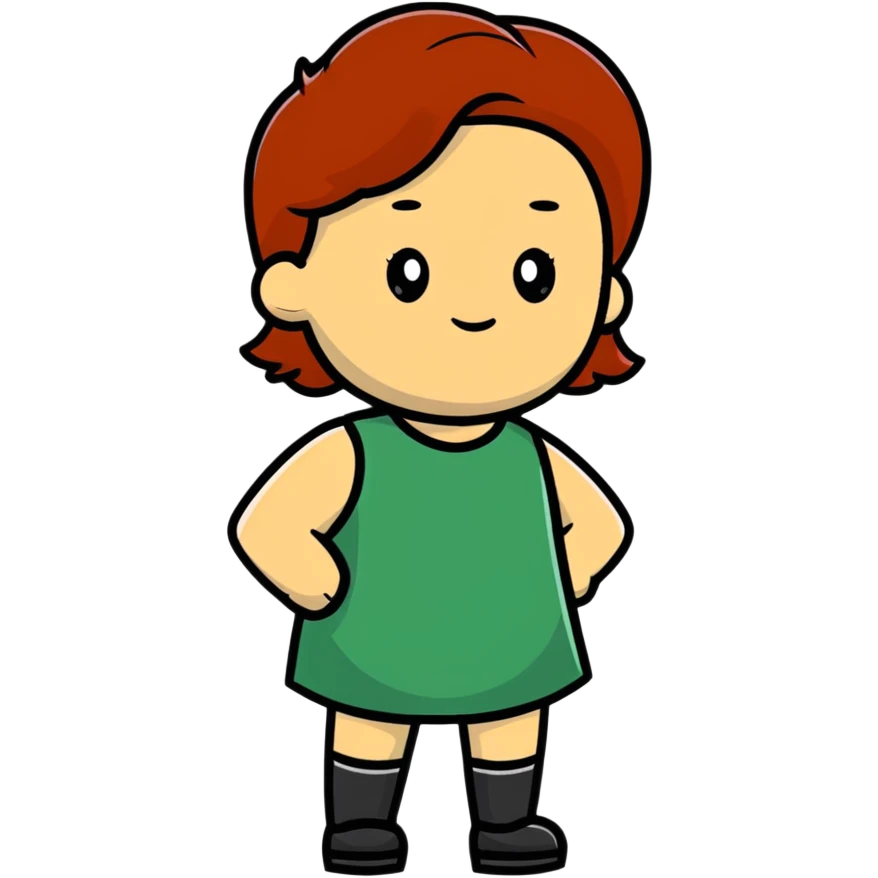 personne rousse avec un grand brun emoji