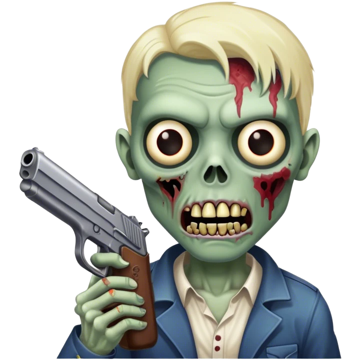 Zombie holding gun emoji