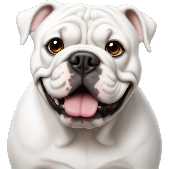 White English Bulldog with dark brown eye  emoji