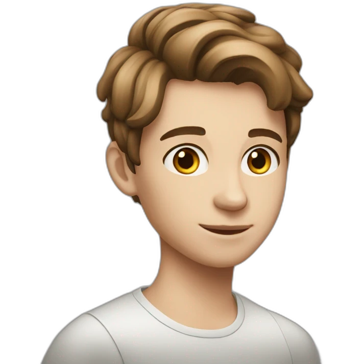 young millionaire with fair skin, short brown hair, 15 years old emoji