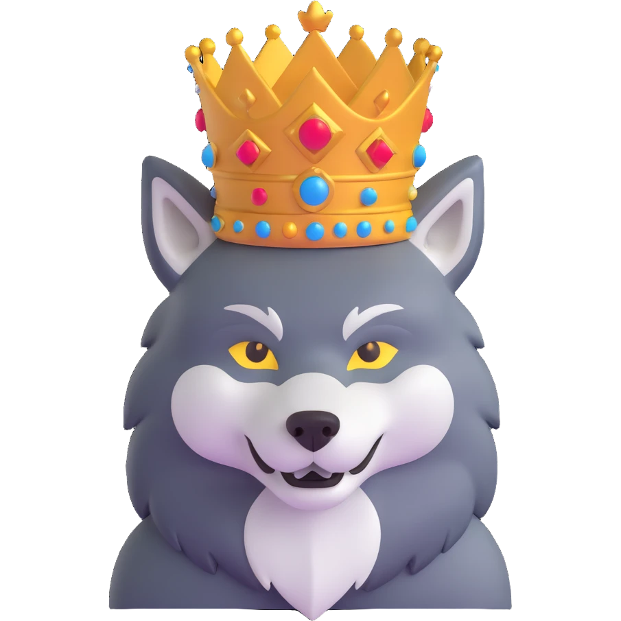 wolf with a crown emoji