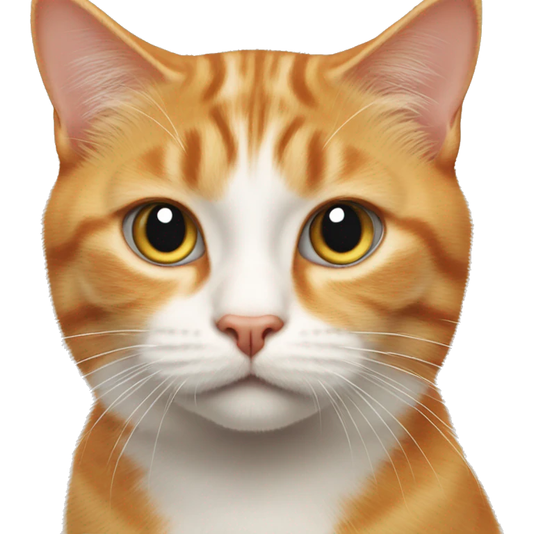 Ginger, white and tabby cat looking confused emoji