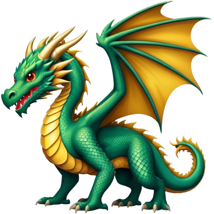 A fierce mythical dragon with scales and wings emoji