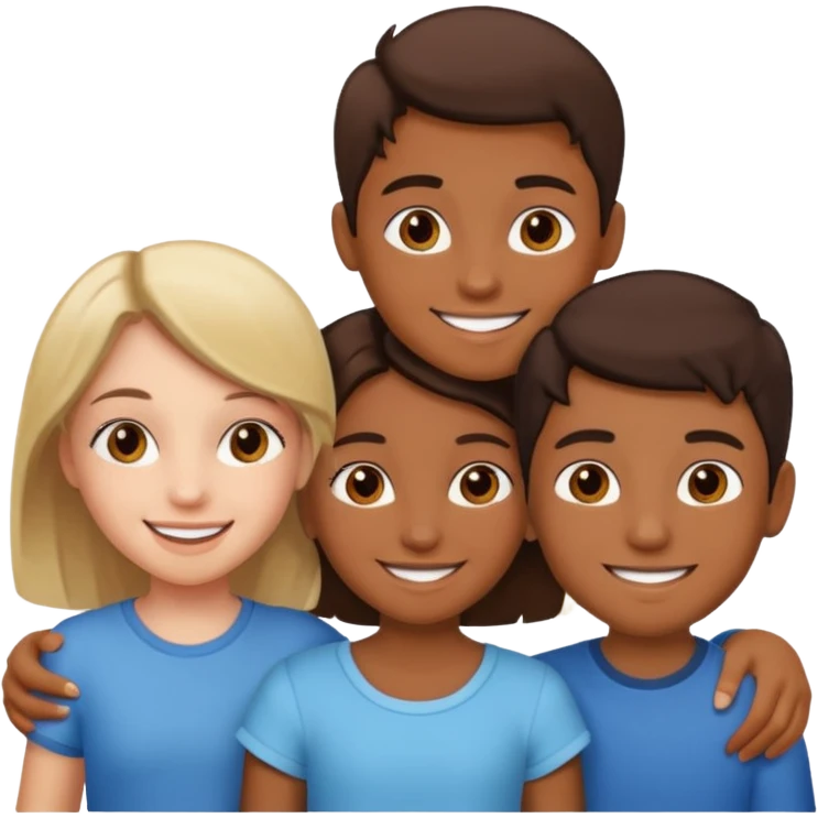 Friendship - relationship of mutual affection between people - 2 girls and a boy of various races  emoji
