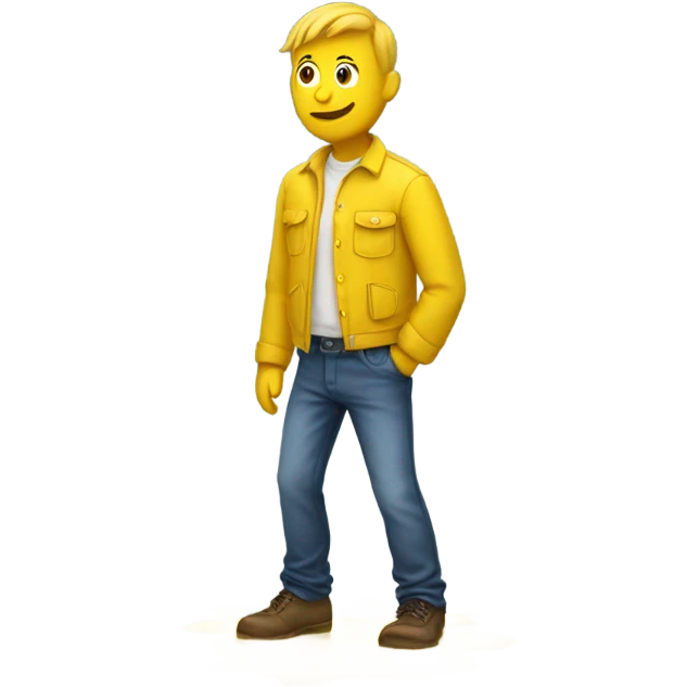 guy with pants on in yellow puddle  emoji