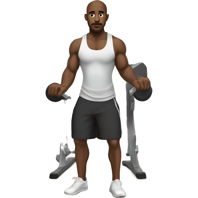 black man in the gym emoji