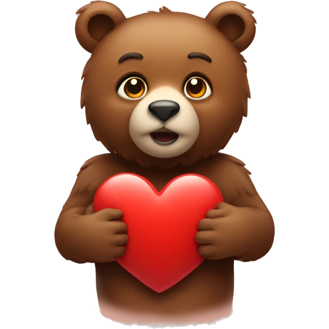 Heart with bear emoji