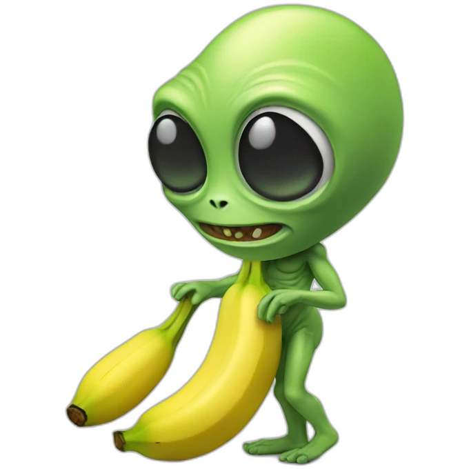 Alien with banana emoji