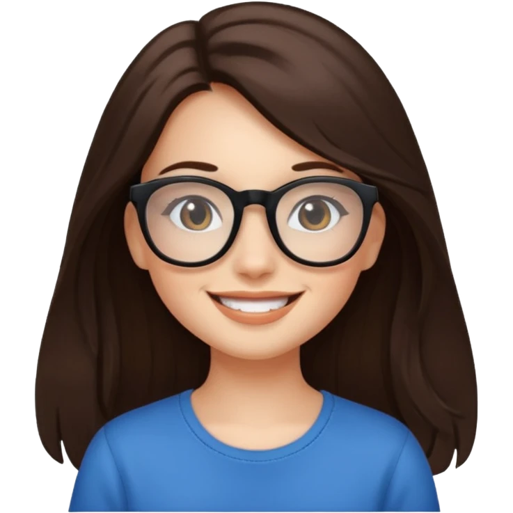 girl with black glasses, smiling emoji