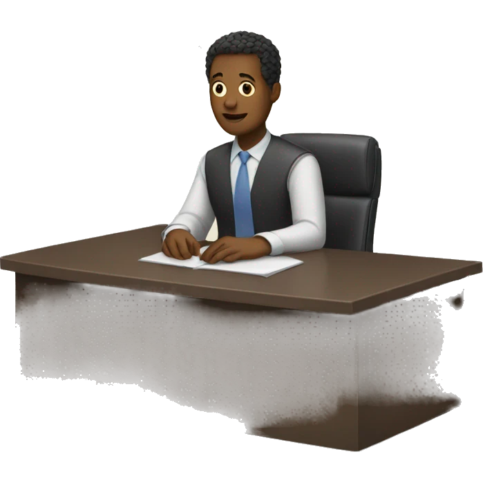 emoji of someone sitting at a desk hands closed emoji