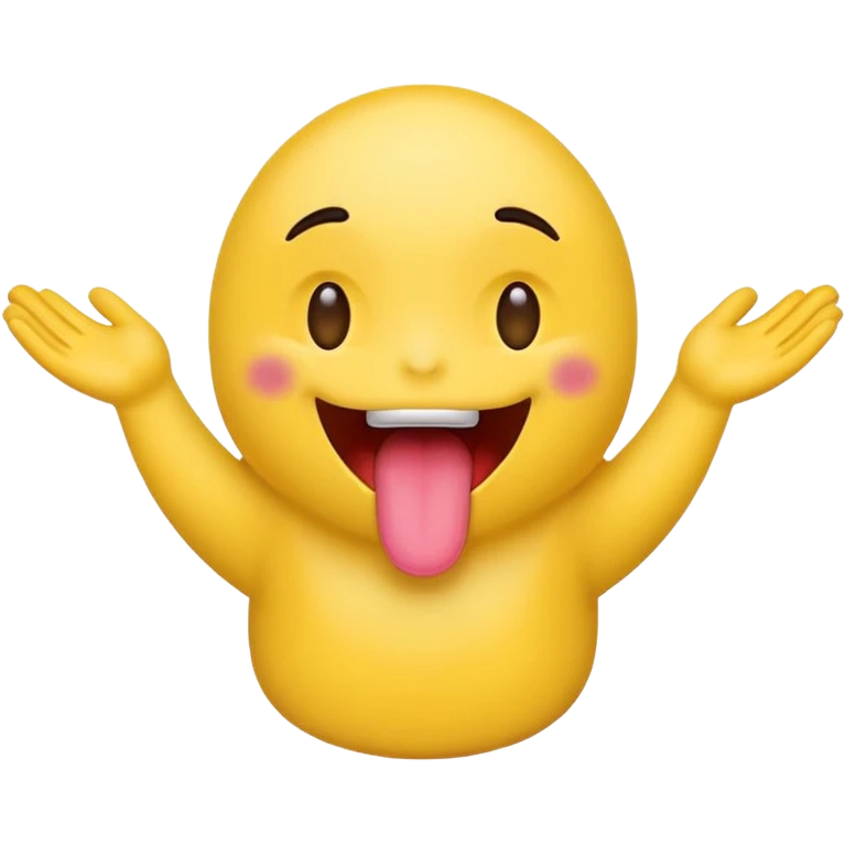 tounge emoji with hands to side  emoji