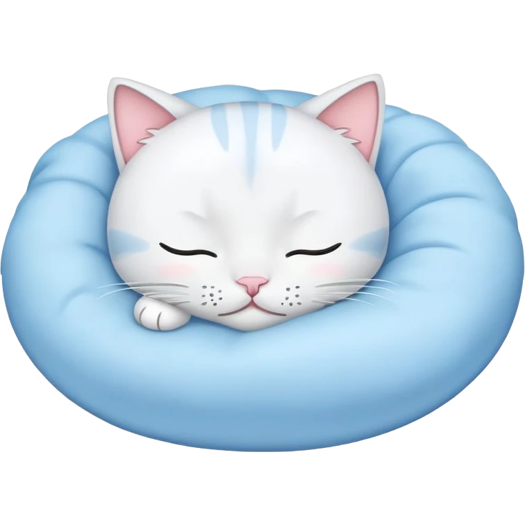 Light blue kitty cute sleeping emoji