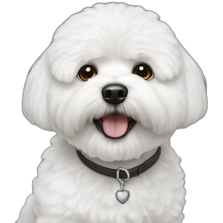 Black-bichon-havanais-white-mouth emoji
