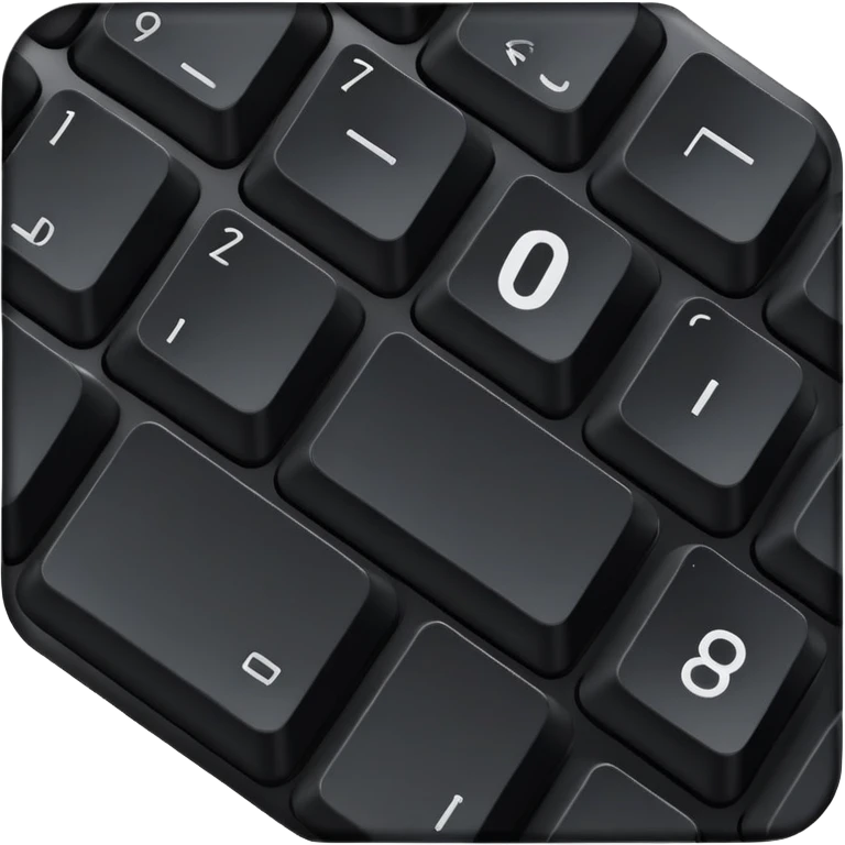 Number 0 keycap, keyboard button with the digit zero emoji