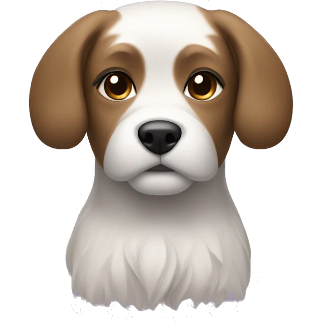 Black and white havenese dog with light brown haired woman emoji