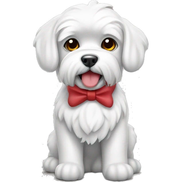 Cane di razza maltese con fiocco  emoji