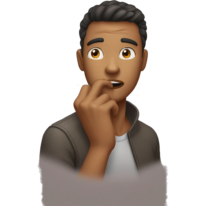 Shh I'm mewing, man holding finger er on mouth in a shush movement he has a very stong and beautiful jawline mewing jawline++ emoji