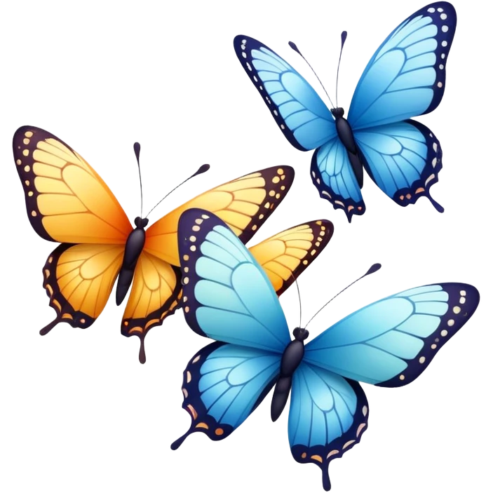 flock of 3 butterflies  emoji