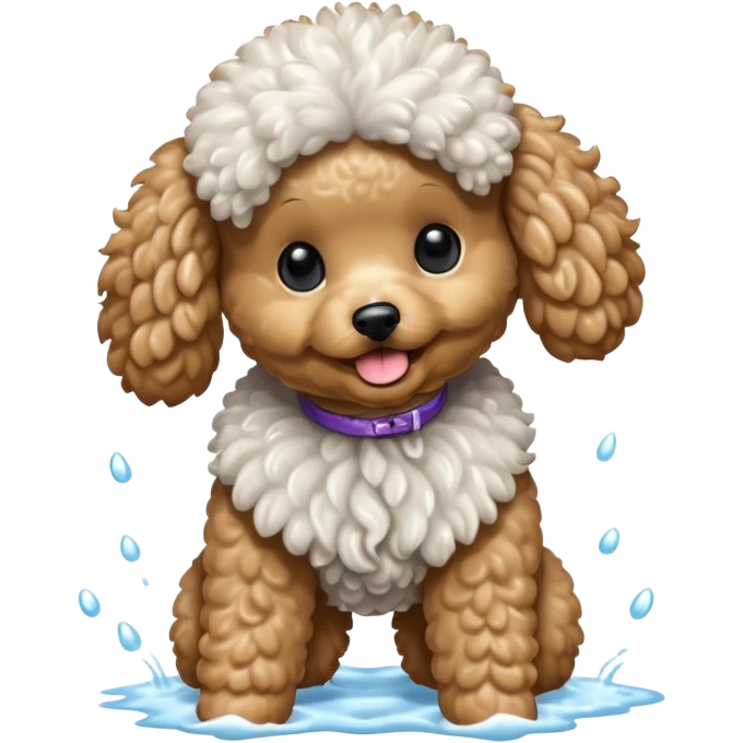 perrito caniche secando el pelo emoji