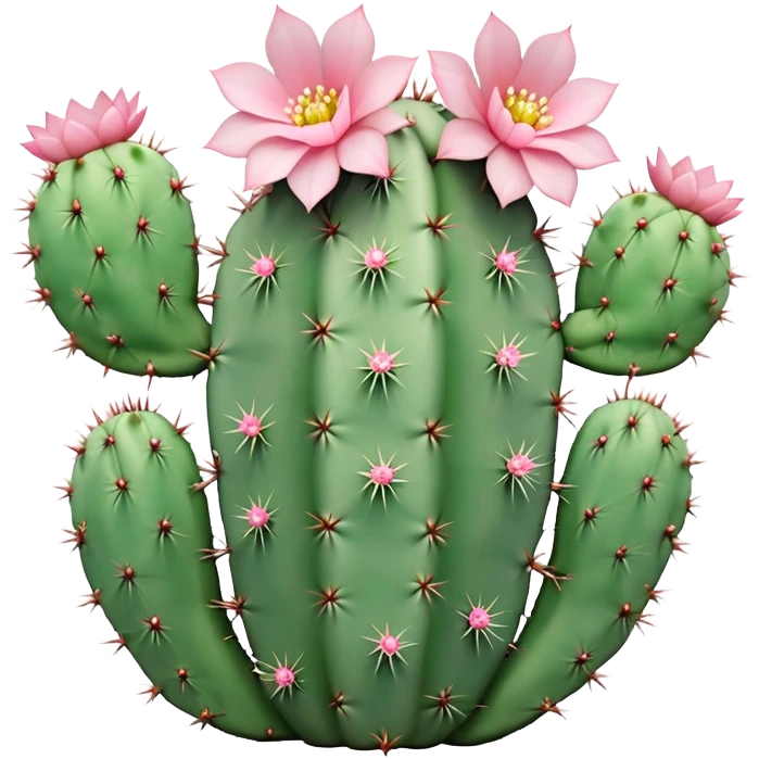 1 Pastel green cactus with little pastel pink flowers emoji