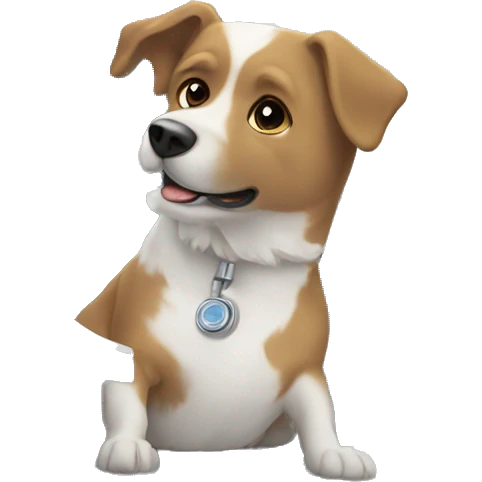 MRI machine with dog emoji