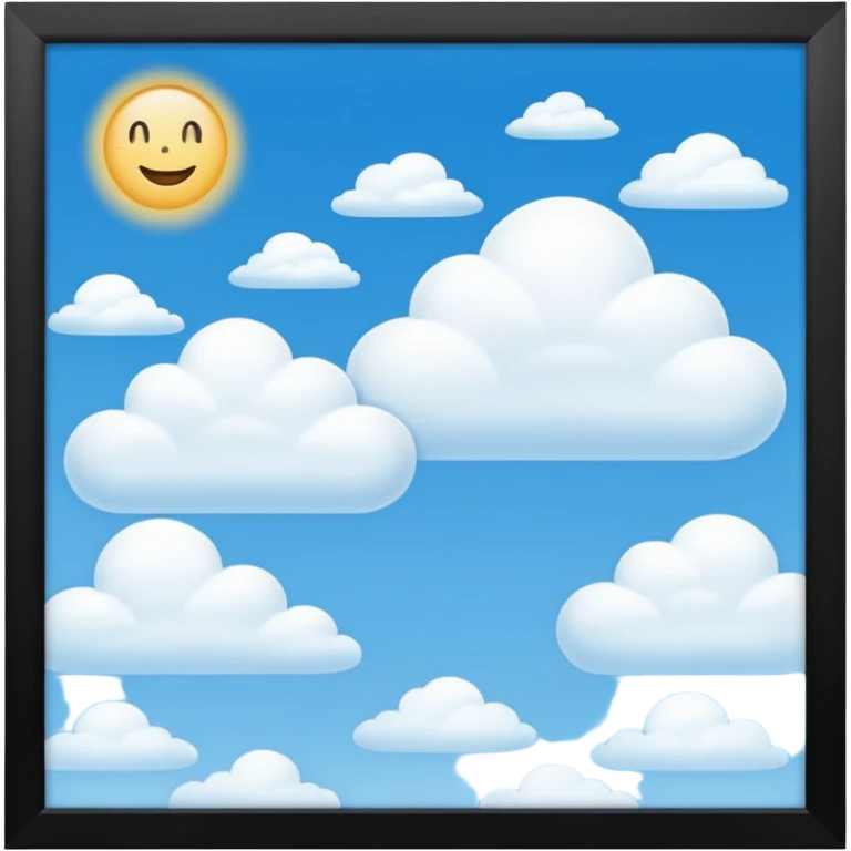 background with a happy blue sky with a few white clouds from a distance emoji