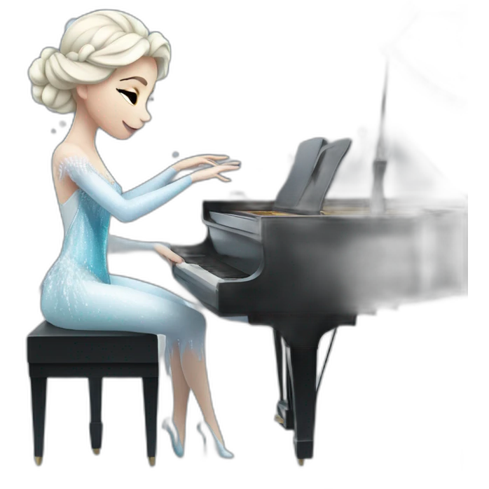 The Snow queen is playing piano emoji