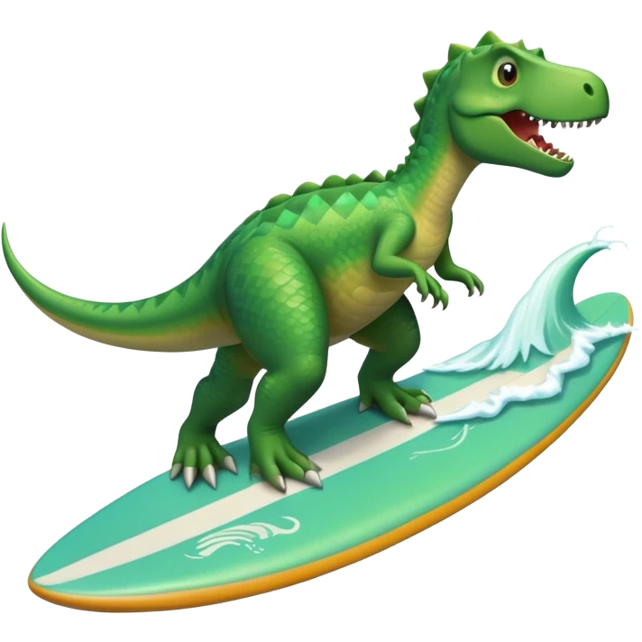 Dinosaur on surfboard  emoji