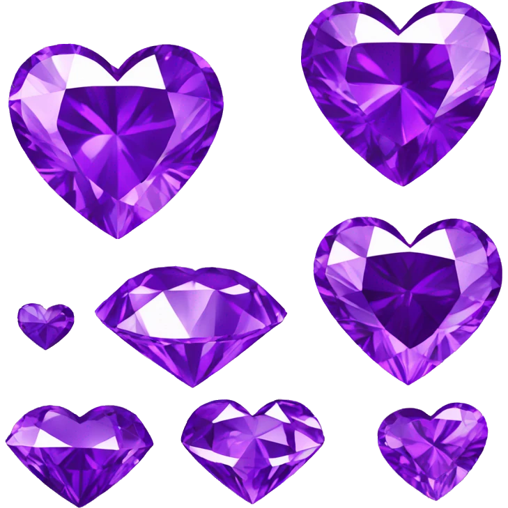 Heart shaped 56-carat purple diamond emoji