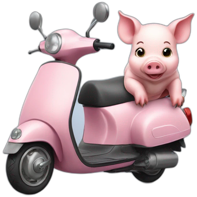 Piglet on a scooter emoji