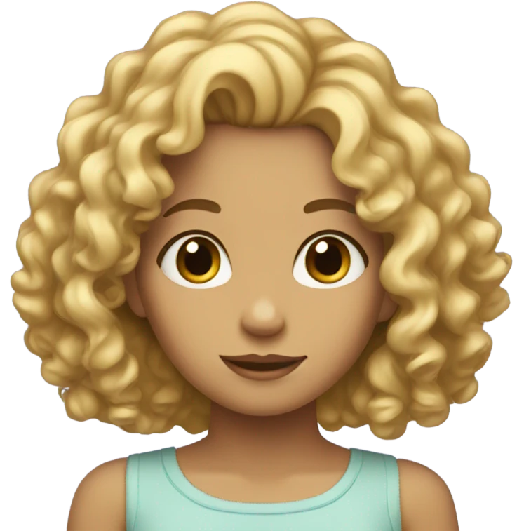 Girl with blonde curly hair  emoji
