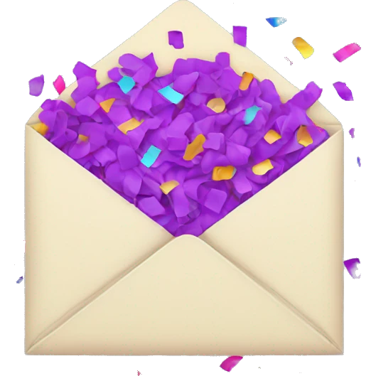 An envelope with confetti 
 emoji