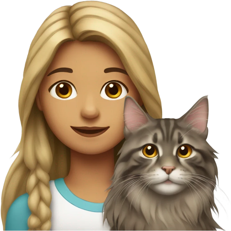 Girl with maine coon emoji