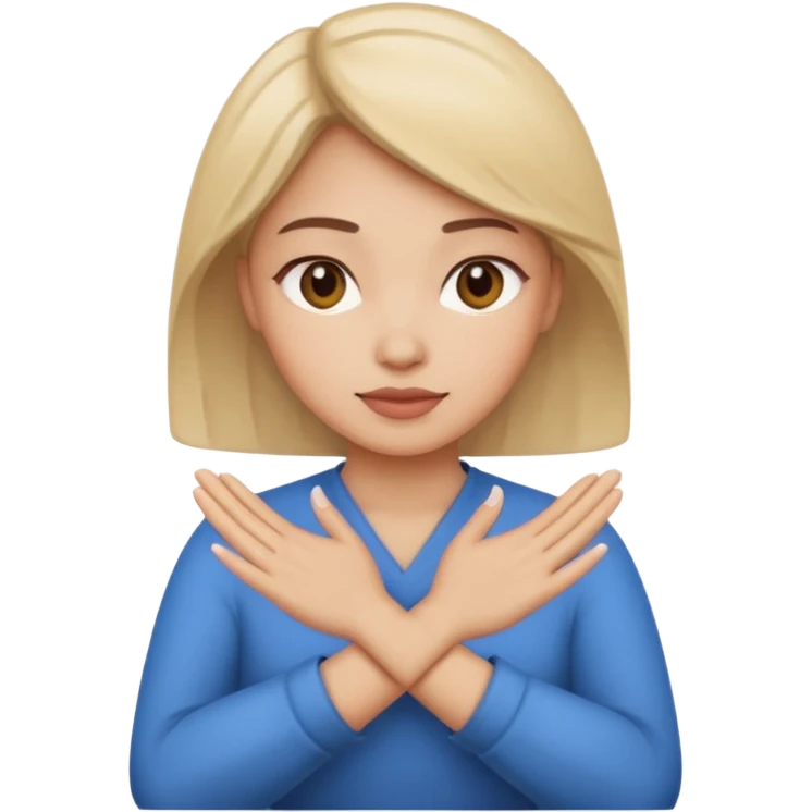 decision gesture women cross hands signal no emoji