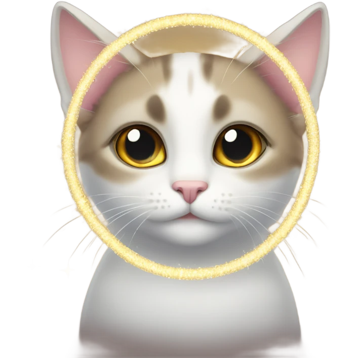 Cat with halo and sparkly eyes emoji