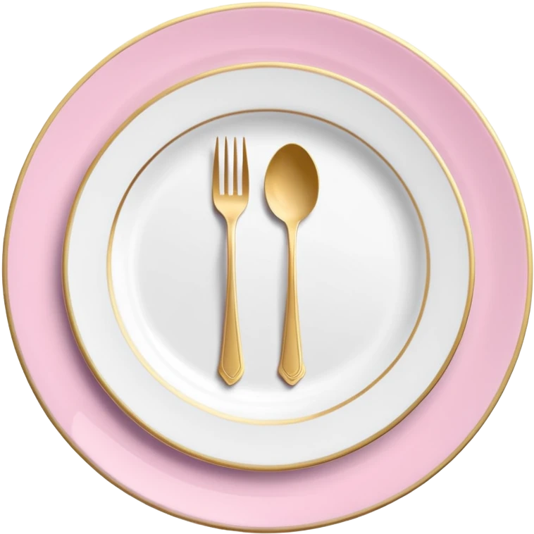 A luxurious plate with pink accents and elegant details, fork and knife emoji