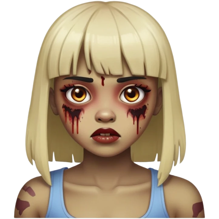 zumbi garota de franja emoji