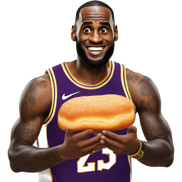 lebron James eating a honeybun emoji