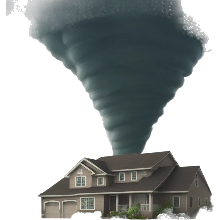 Tornado and house emoji