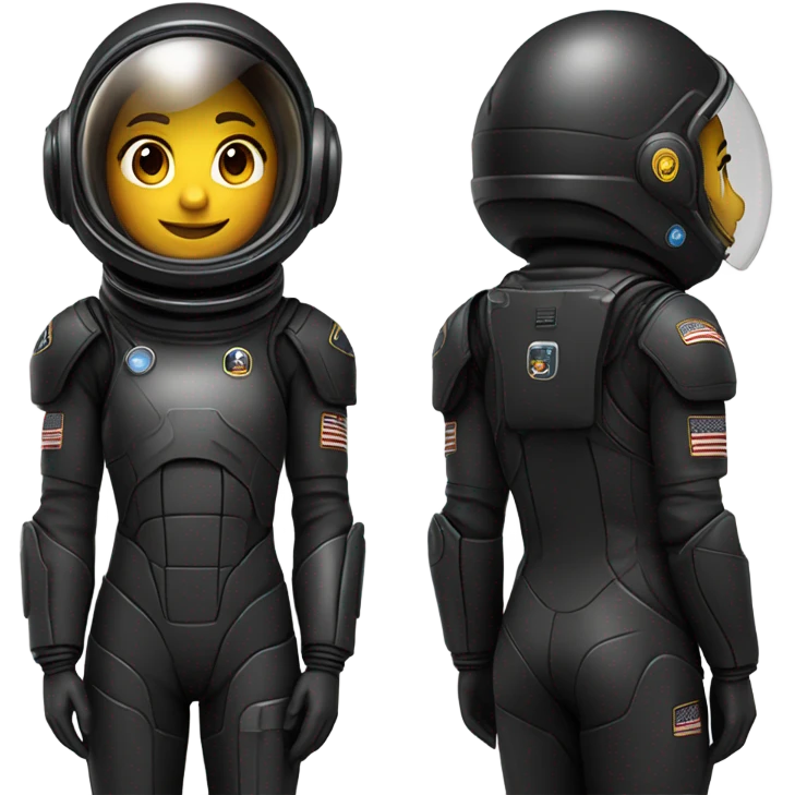 black spacesuit front and back emoji