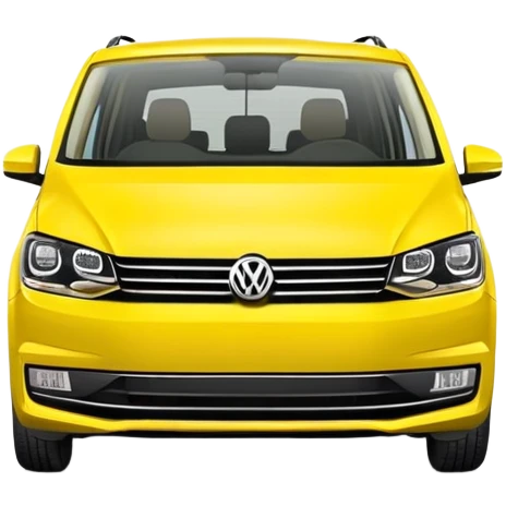 Yellow Volkswagen Touran minivan from front angle emoji