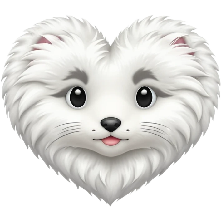 white fur heart, large details emoji