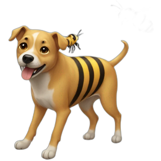 Dog stepping on a bee emoji