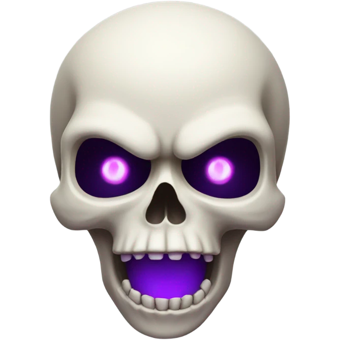 Skull with mouth open and purple eyes emoji
