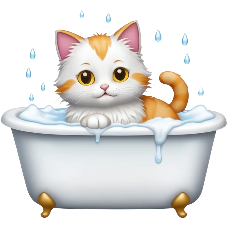Cat in bathtub emoji