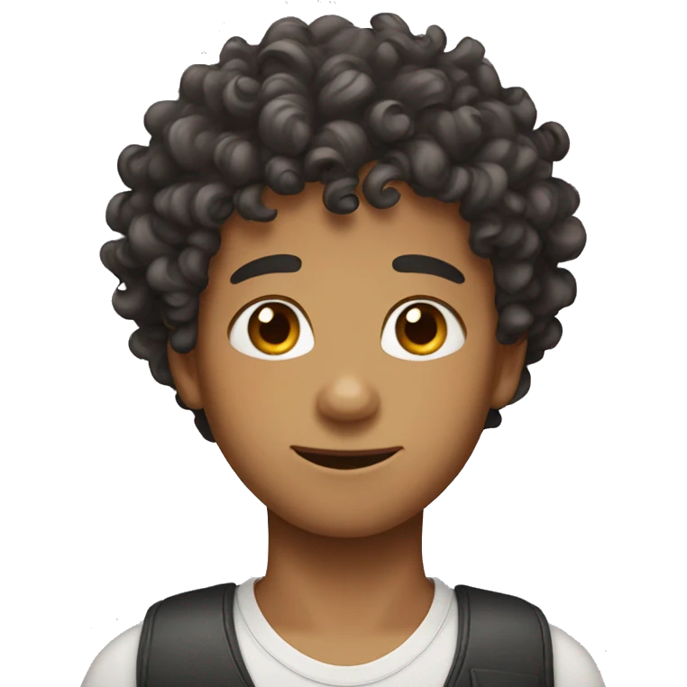 Curly hair boy emoji