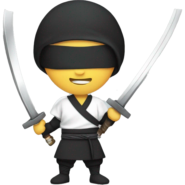 Ninja con una espada blanco emoji